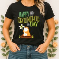 Groundhog Day 2024 Happy Ground Hog Womens T-Shirt