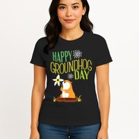 Groundhog Day 2024 Happy Ground Hog Womens T-Shirt