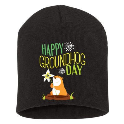 Groundhog Day 2024 Happy Ground Hog Short Acrylic Beanie