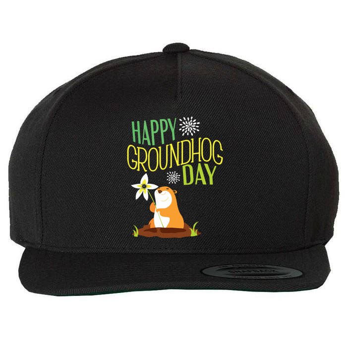 Groundhog Day 2024 Happy Ground Hog Wool Snapback Cap