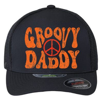 Groovy Daddy 70s Aesthetic Nostalgia 1970's Retro Dad Flexfit Unipanel Trucker Cap