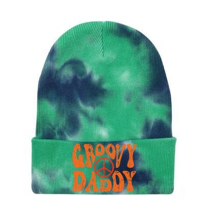 Groovy Daddy 70s Aesthetic Nostalgia 1970's Retro Dad Tie Dye 12in Knit Beanie