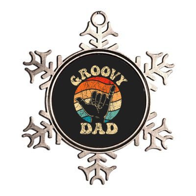 Groovy Dad 70s Aesthetic Nostalgia 1970's Dad Metallic Star Ornament