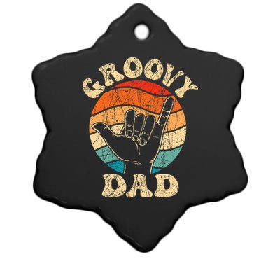 Groovy Dad 70s Aesthetic Nostalgia 1970's Dad Ceramic Star Ornament