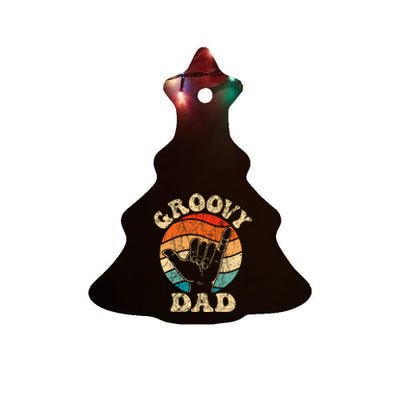 Groovy Dad 70s Aesthetic Nostalgia 1970's Dad Ceramic Tree Ornament