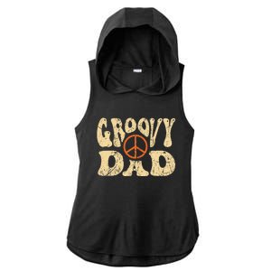 Groovy Dad 70s Aesthetic Nostalgia 1970's Retro Dad Ladies PosiCharge Tri-Blend Wicking Draft Hoodie Tank