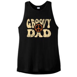 Groovy Dad 70s Aesthetic Nostalgia 1970's Retro Dad Ladies PosiCharge Tri-Blend Wicking Tank