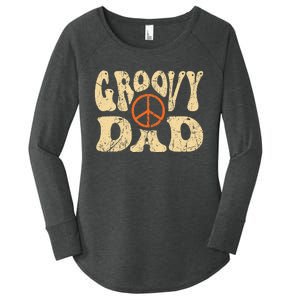 Groovy Dad 70s Aesthetic Nostalgia 1970's Retro Dad Women's Perfect Tri Tunic Long Sleeve Shirt