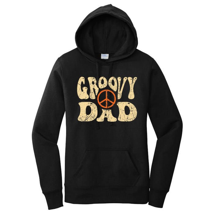 Groovy Dad 70s Aesthetic Nostalgia 1970's Retro Dad Women's Pullover Hoodie