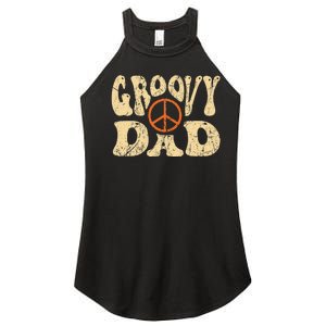 Groovy Dad 70s Aesthetic Nostalgia 1970's Retro Dad Women's Perfect Tri Rocker Tank