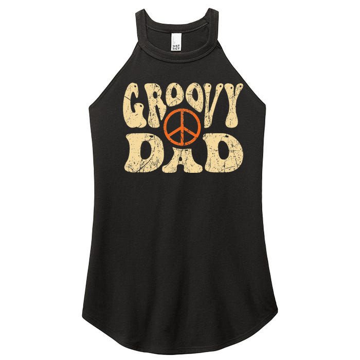 Groovy Dad 70s Aesthetic Nostalgia 1970's Retro Dad Women's Perfect Tri Rocker Tank