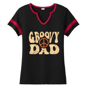 Groovy Dad 70s Aesthetic Nostalgia 1970's Retro Dad Ladies Halftime Notch Neck Tee