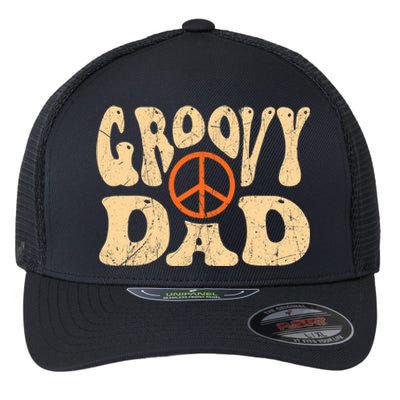 Groovy Dad 70s Aesthetic Nostalgia 1970's Retro Dad Flexfit Unipanel Trucker Cap