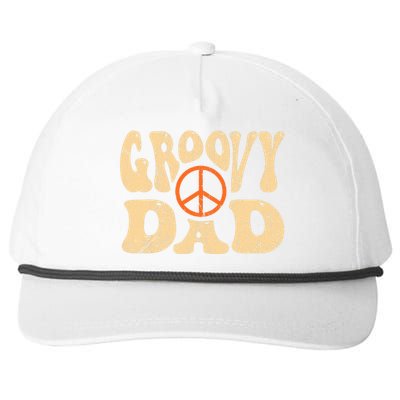 Groovy Dad 70s Aesthetic Nostalgia 1970's Retro Dad Snapback Five-Panel Rope Hat