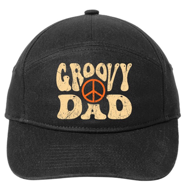 Groovy Dad 70s Aesthetic Nostalgia 1970's Retro Dad 7-Panel Snapback Hat