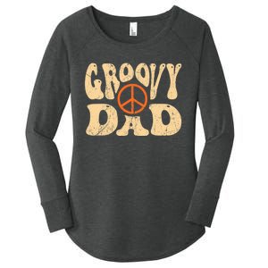 Groovy Dad 70s Aesthetic Nostalgia 1970's Retro Dad Women's Perfect Tri Tunic Long Sleeve Shirt