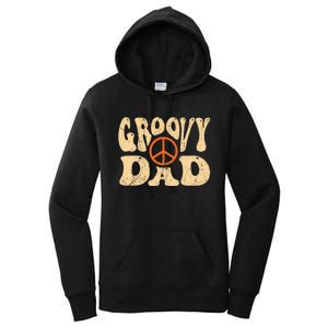 Groovy Dad 70s Aesthetic Nostalgia 1970's Retro Dad Women's Pullover Hoodie