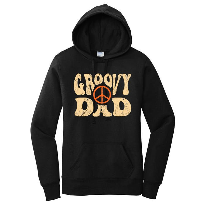 Groovy Dad 70s Aesthetic Nostalgia 1970's Retro Dad Women's Pullover Hoodie