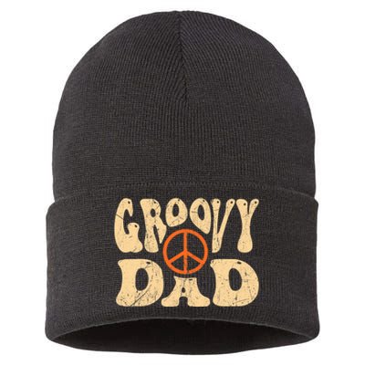 Groovy Dad 70s Aesthetic Nostalgia 1970's Retro Dad Sustainable Knit Beanie