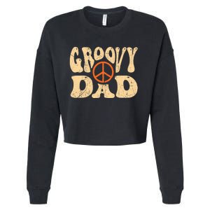 Groovy Dad 70s Aesthetic Nostalgia 1970's Retro Dad Cropped Pullover Crew