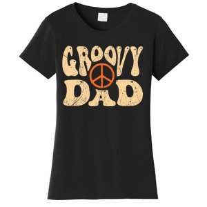 Groovy Dad 70s Aesthetic Nostalgia 1970's Retro Dad Women's T-Shirt