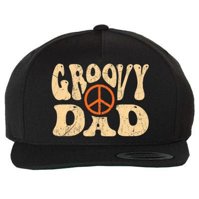 Groovy Dad 70s Aesthetic Nostalgia 1970's Retro Dad Wool Snapback Cap