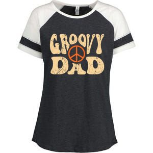 Groovy Dad 70s Aesthetic Nostalgia 1970's Retro Dad Enza Ladies Jersey Colorblock Tee