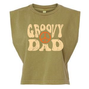 Groovy Dad 70s Aesthetic Nostalgia 1970's Retro Dad Garment-Dyed Women's Muscle Tee