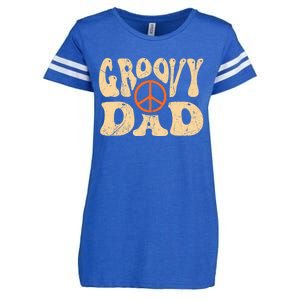 Groovy Dad 70s Aesthetic Nostalgia 1970's Retro Dad Enza Ladies Jersey Football T-Shirt