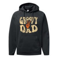 Groovy Dad 70s Aesthetic Nostalgia 1970S Performance Fleece Hoodie