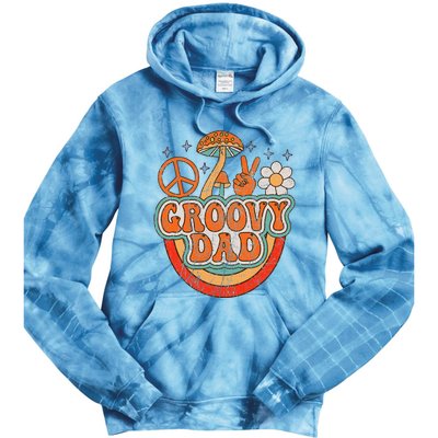 Groovy Dad 70s Aesthetic Nostalgia 1970's Hippie Dad Retro Tie Dye Hoodie