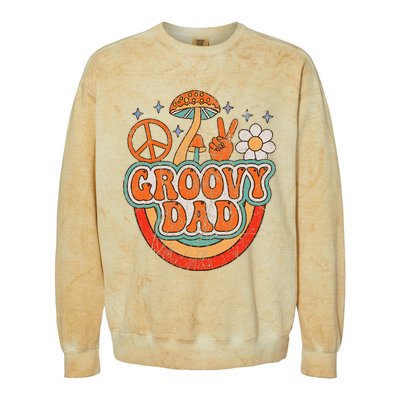 Groovy Dad 70s Aesthetic Nostalgia 1970's Hippie Dad Retro Colorblast Crewneck Sweatshirt