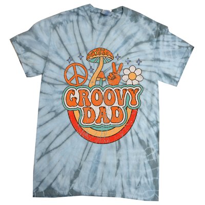 Groovy Dad 70s Aesthetic Nostalgia 1970's Hippie Dad Retro Tie-Dye T-Shirt