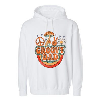 Groovy Dad 70s Aesthetic Nostalgia 1970's Hippie Dad Retro Garment-Dyed Fleece Hoodie