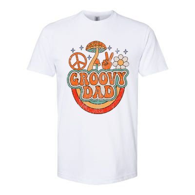 Groovy Dad 70s Aesthetic Nostalgia 1970's Hippie Dad Retro Softstyle CVC T-Shirt