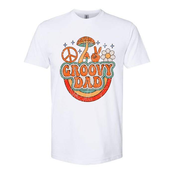 Groovy Dad 70s Aesthetic Nostalgia 1970's Hippie Dad Retro Softstyle CVC T-Shirt