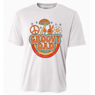 Groovy Dad 70s Aesthetic Nostalgia 1970's Hippie Dad Retro Cooling Performance Crew T-Shirt