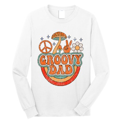 Groovy Dad 70s Aesthetic Nostalgia 1970's Hippie Dad Retro Long Sleeve Shirt