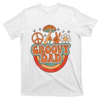 Groovy Dad 70s Aesthetic Nostalgia 1970's Hippie Dad Retro T-Shirt