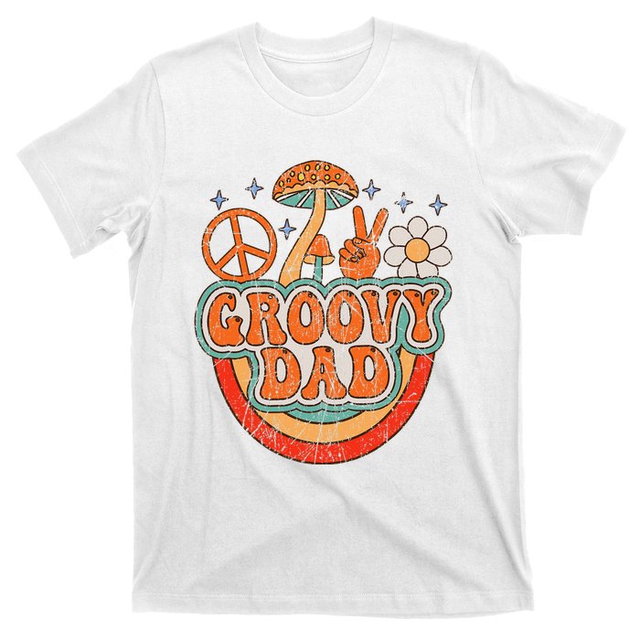 Groovy Dad 70s Aesthetic Nostalgia 1970's Hippie Dad Retro T-Shirt