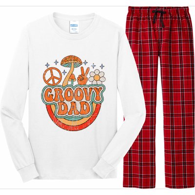 Groovy Dad 70s Aesthetic Nostalgia 1970's Hippie Dad Retro Long Sleeve Pajama Set