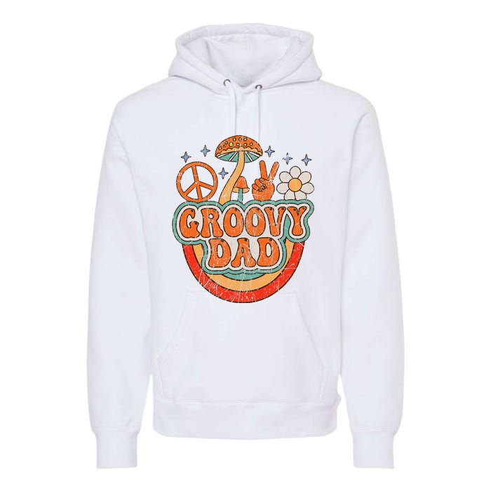 Groovy Dad 70s Aesthetic Nostalgia 1970's Hippie Dad Retro Premium Hoodie