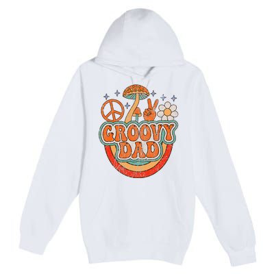 Groovy Dad 70s Aesthetic Nostalgia 1970's Hippie Dad Retro Premium Pullover Hoodie