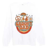 Groovy Dad 70s Aesthetic Nostalgia 1970's Hippie Dad Retro Premium Crewneck Sweatshirt