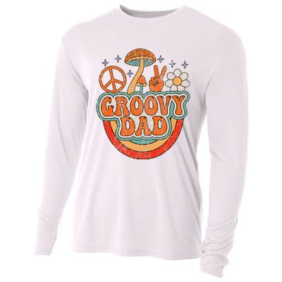 Groovy Dad 70s Aesthetic Nostalgia 1970's Hippie Dad Retro Cooling Performance Long Sleeve Crew