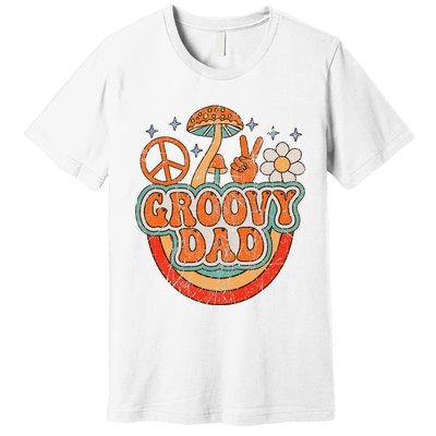 Groovy Dad 70s Aesthetic Nostalgia 1970's Hippie Dad Retro Premium T-Shirt