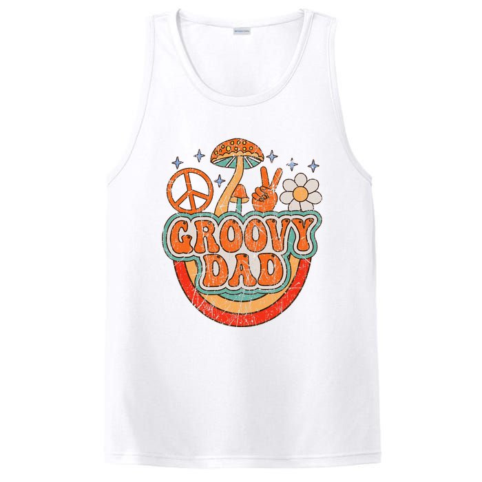 Groovy Dad 70s Aesthetic Nostalgia 1970's Hippie Dad Retro PosiCharge Competitor Tank