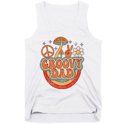 Groovy Dad 70s Aesthetic Nostalgia 1970's Hippie Dad Retro Tank Top