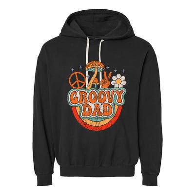 Groovy Dad 70s Aesthetic Nostalgia 1970's Hippie Dad Retro Garment-Dyed Fleece Hoodie