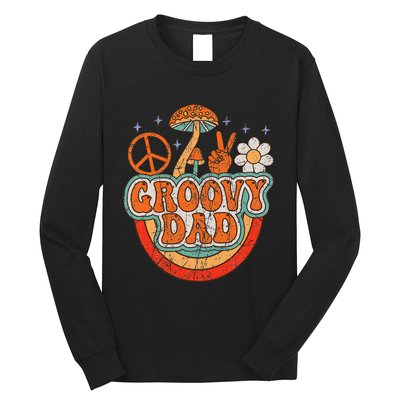 Groovy Dad 70s Aesthetic Nostalgia 1970's Hippie Dad Retro Long Sleeve Shirt